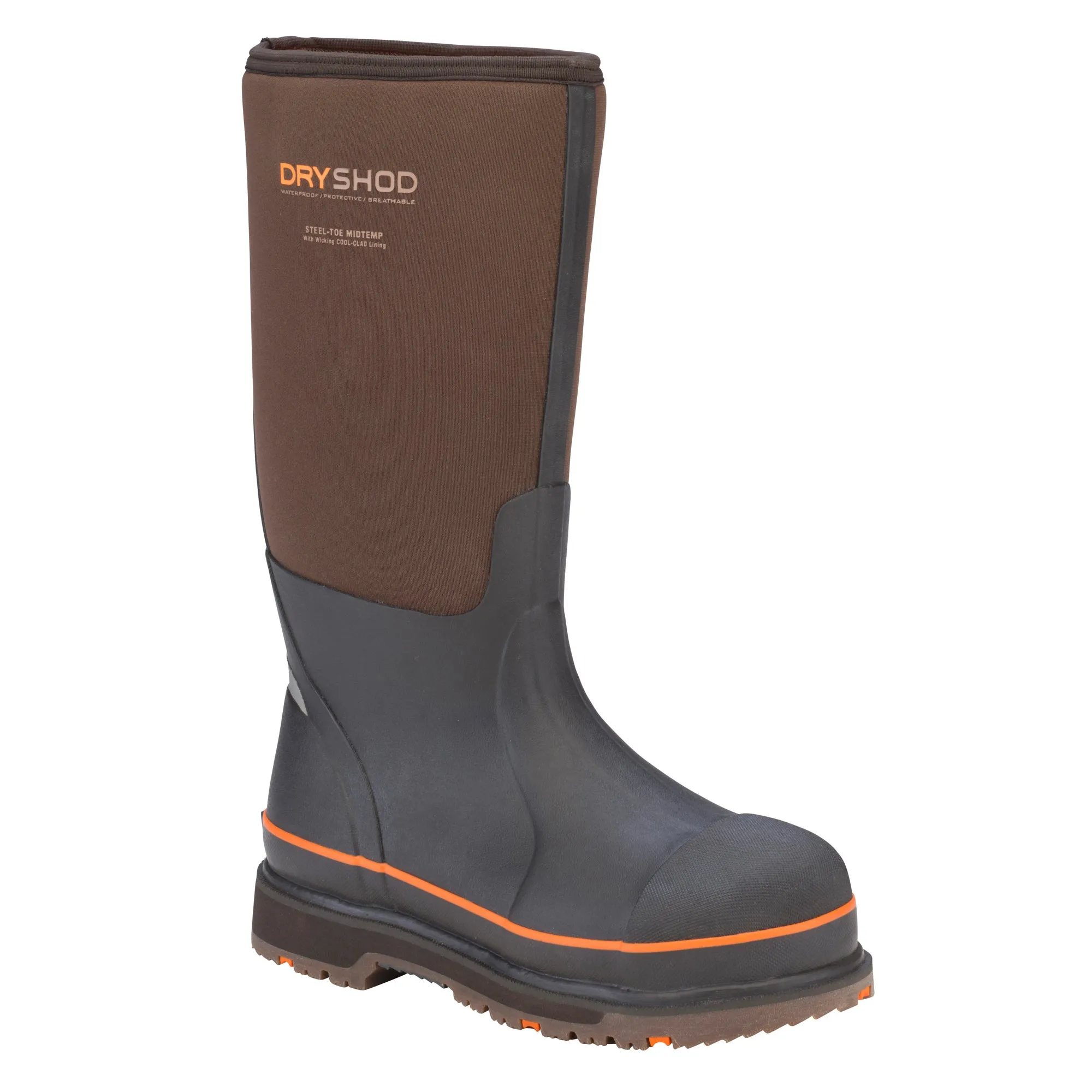 Dryshod Steel Toe Hi Wixit Mens Foam Brown/Orange Work Boots