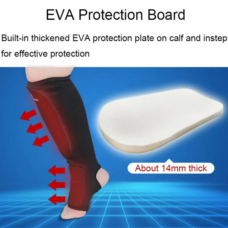 Elastic Breathable Karate Leg Guards Taekwondo EVA Board Protective Gear, Specification: M (White)