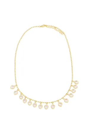 Erin Wachs Gold Heart Tennis Necklace