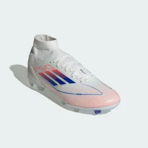 F50 LEAGUE MID-CUT FIRM/MULTI-GROUND BOOTS - Cloud White / Lucid Blue / Solar Red