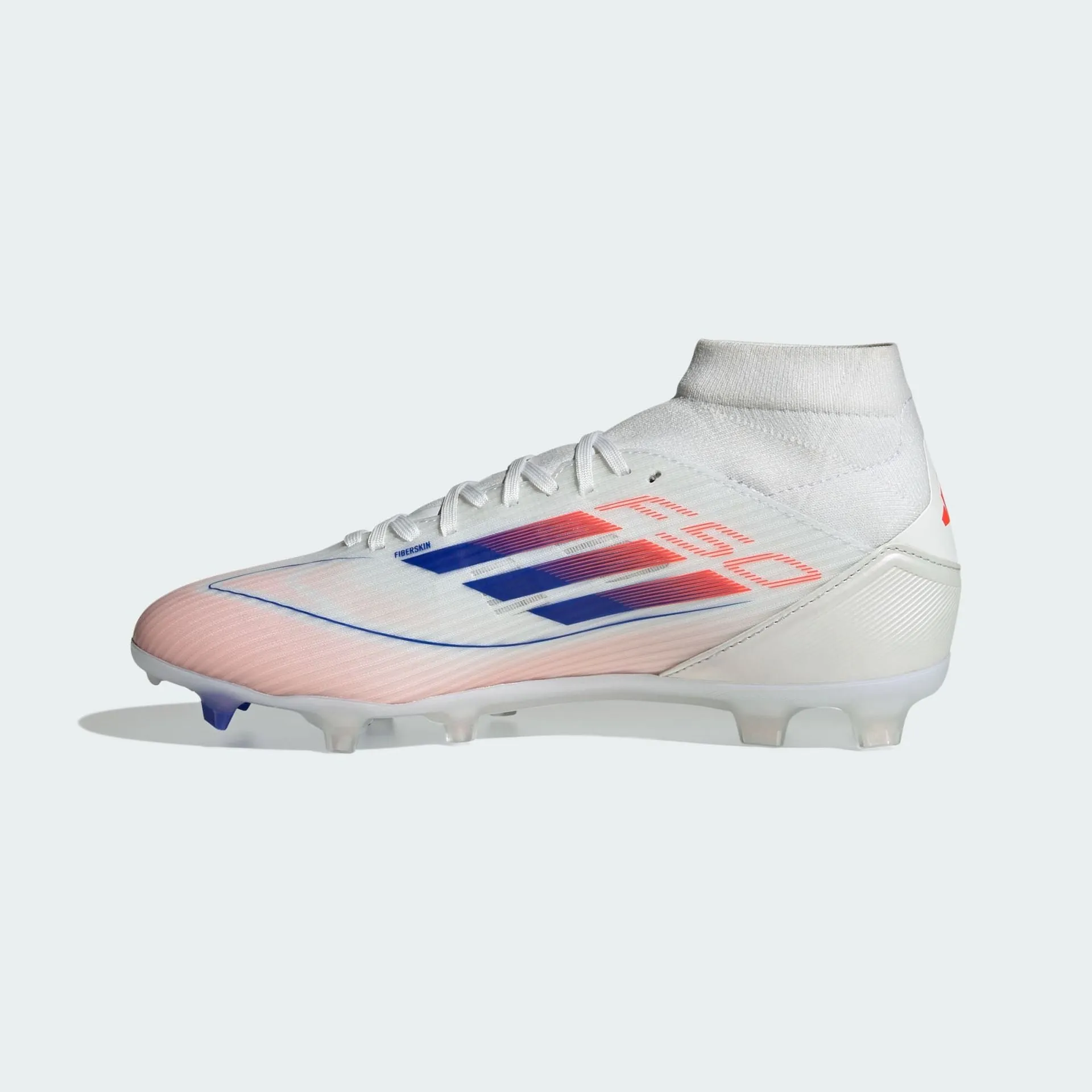 F50 LEAGUE MID-CUT FIRM/MULTI-GROUND BOOTS - Cloud White / Lucid Blue / Solar Red