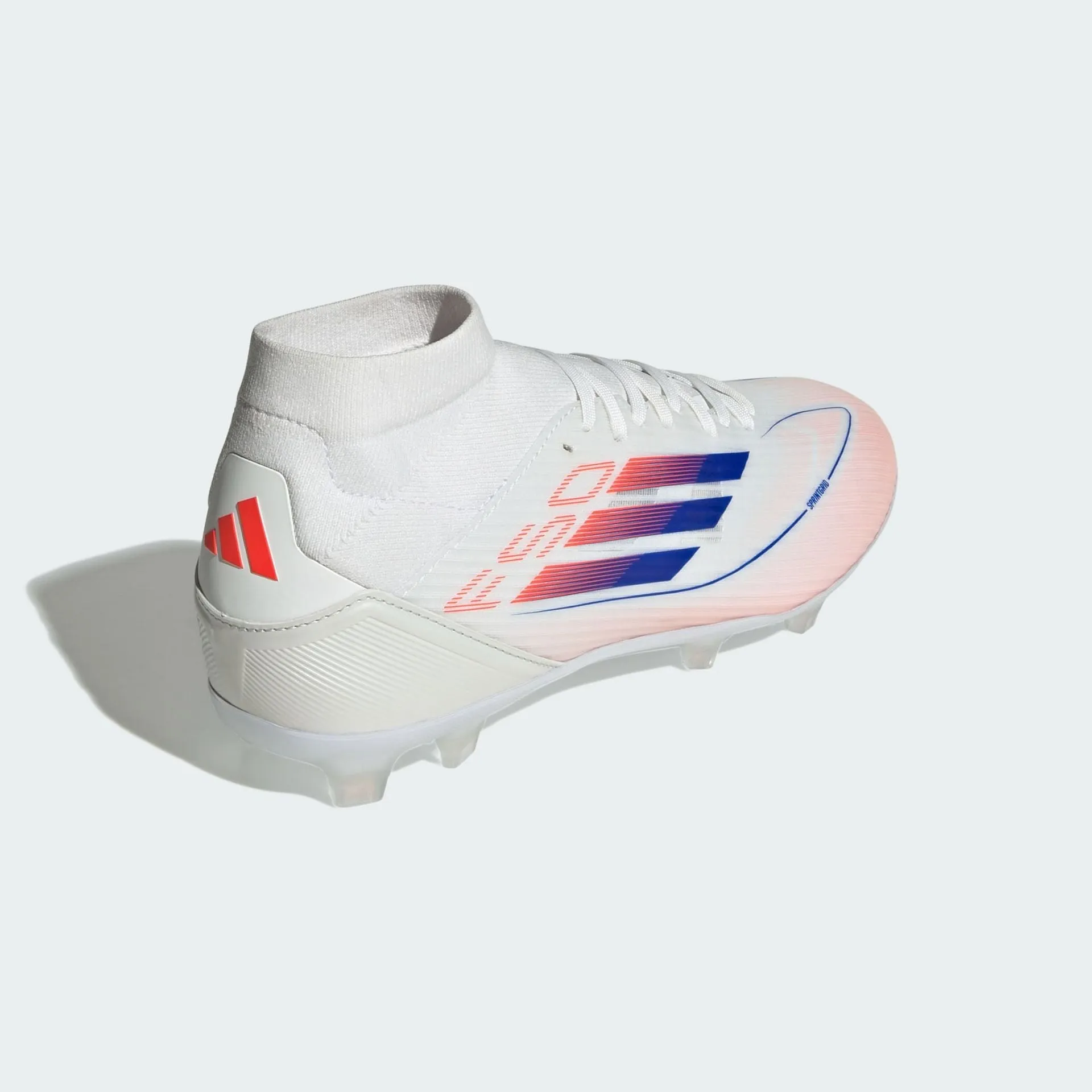 F50 LEAGUE MID-CUT FIRM/MULTI-GROUND BOOTS - Cloud White / Lucid Blue / Solar Red