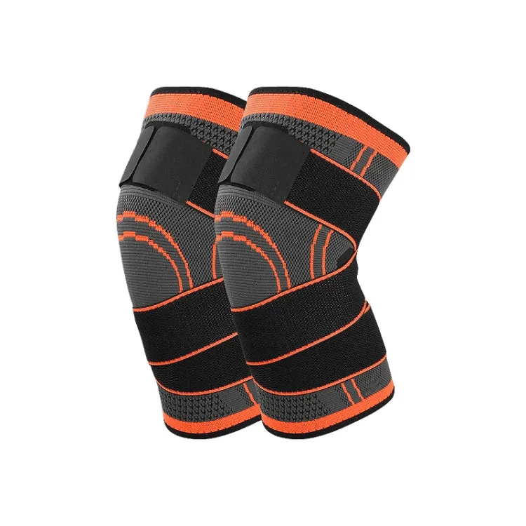 Fitness Running Cycling Bandage Knee Support Braces Elastic Nylon Sports Compression Pad Sleeve, Size:M(orange)