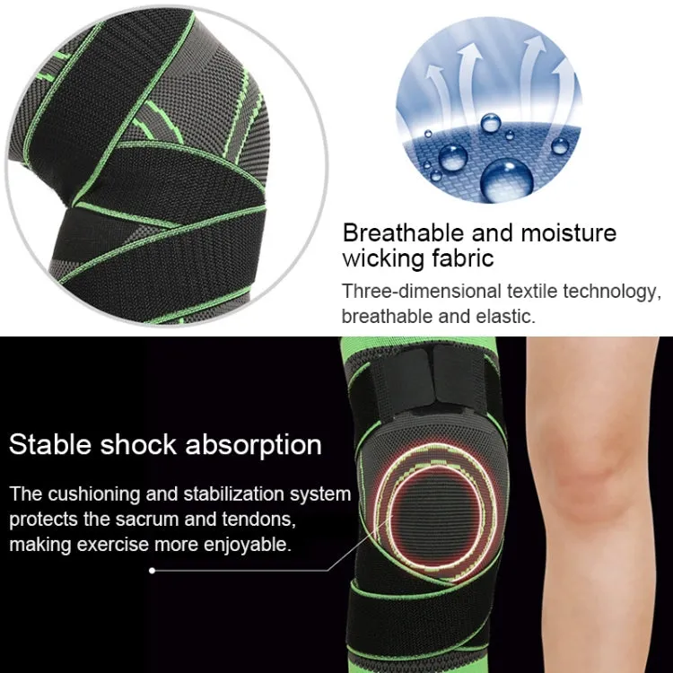 Fitness Running Cycling Bandage Knee Support Braces Elastic Nylon Sports Compression Pad Sleeve, Size:s(Green)