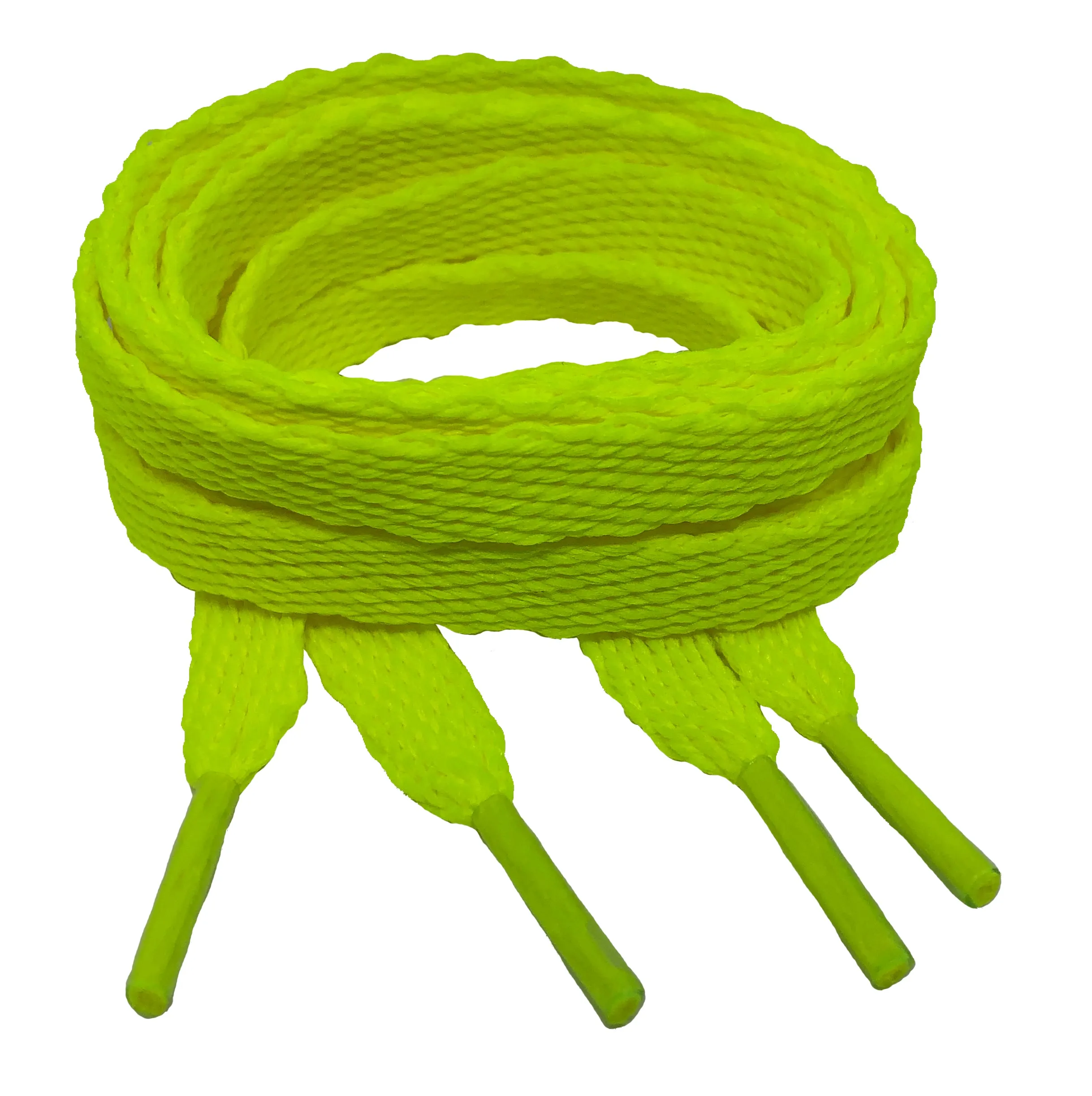 Flat Neon Yellow Shoelaces - 10mm wide