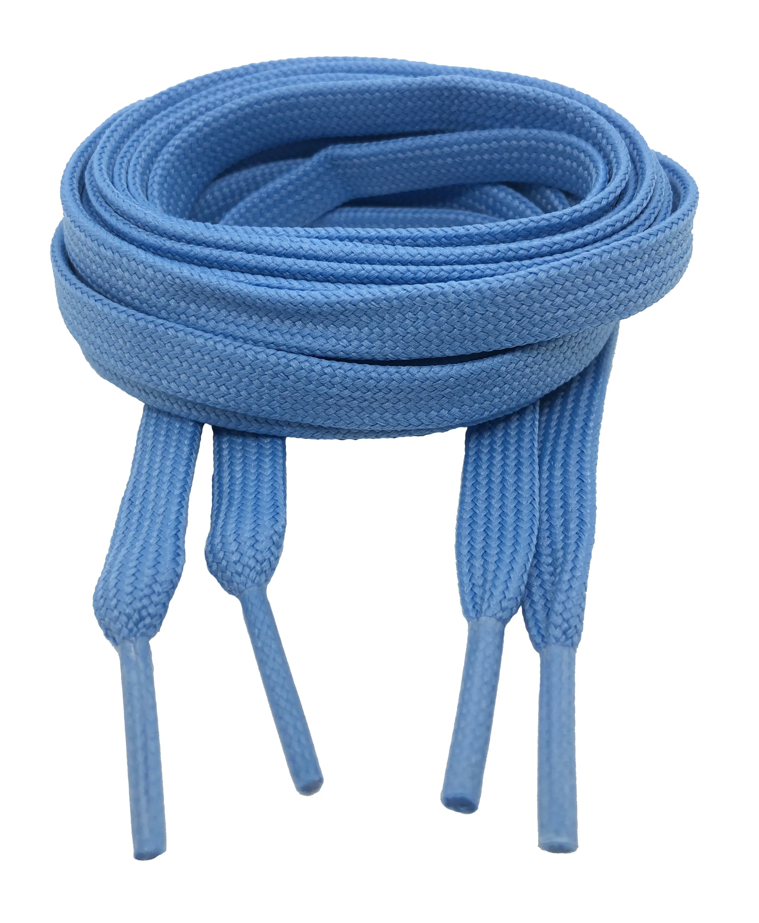 Flat Sky Blue Shoelaces - 8mm wide