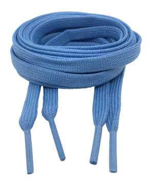 Flat Sky Blue Shoelaces - 8mm wide