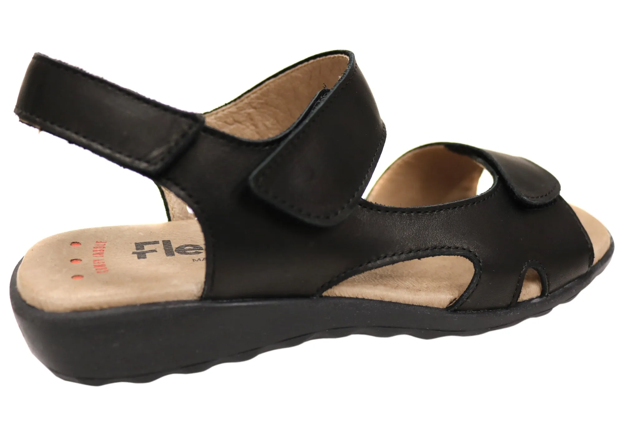 Flex & Go Carmella Womens Comfortable Leather Sandals Made In Portugal