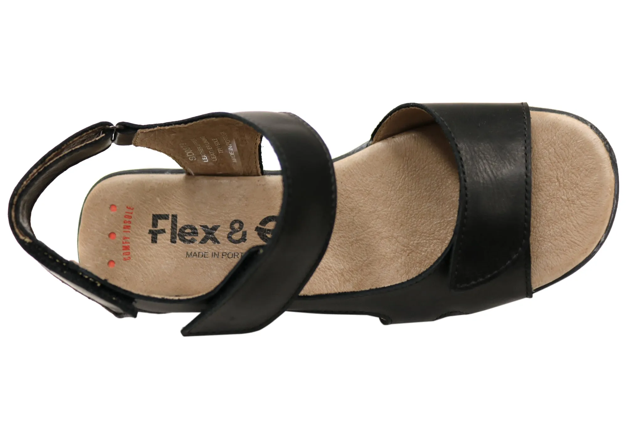 Flex & Go Carmella Womens Comfortable Leather Sandals Made In Portugal