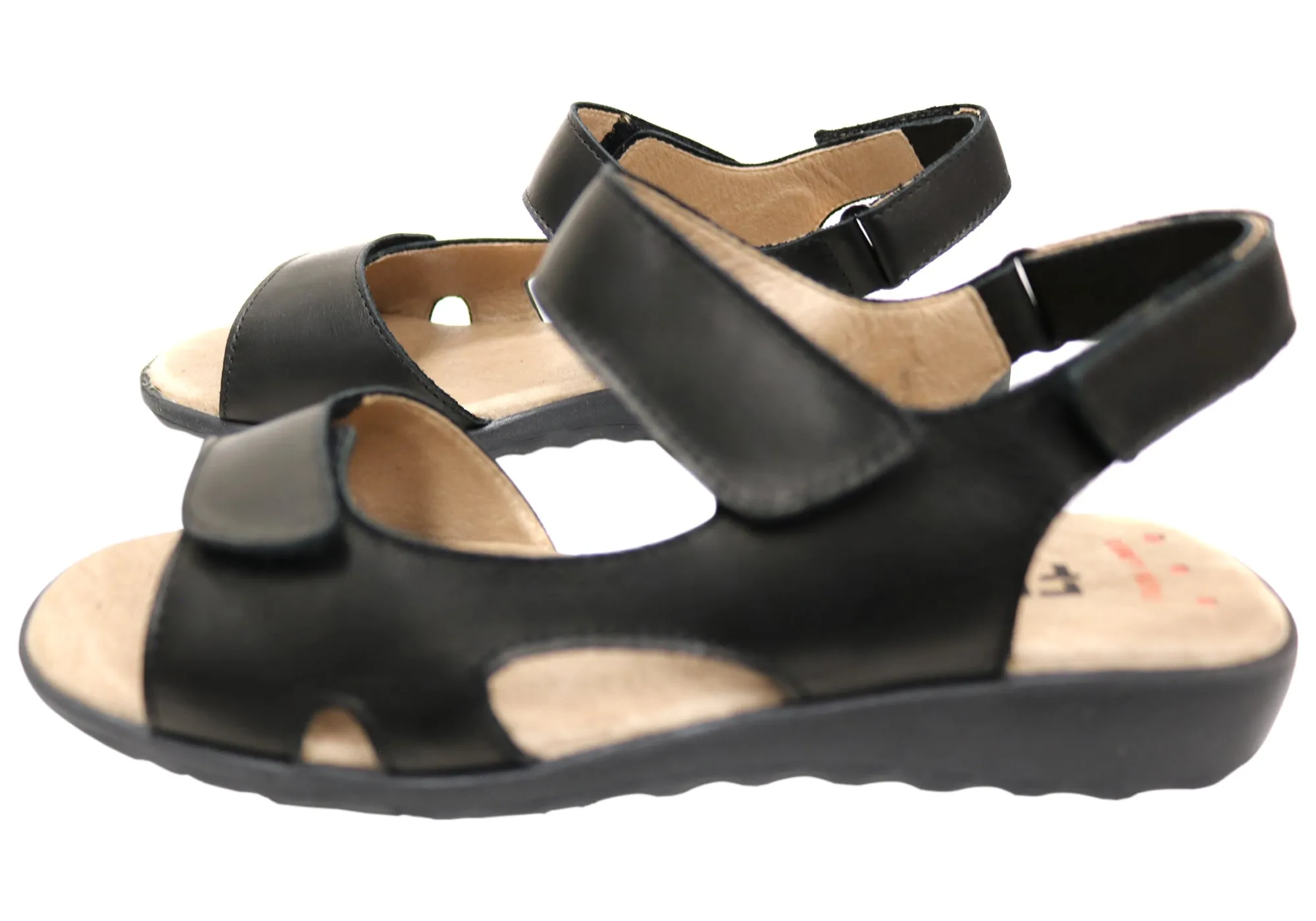 Flex & Go Carmella Womens Comfortable Leather Sandals Made In Portugal