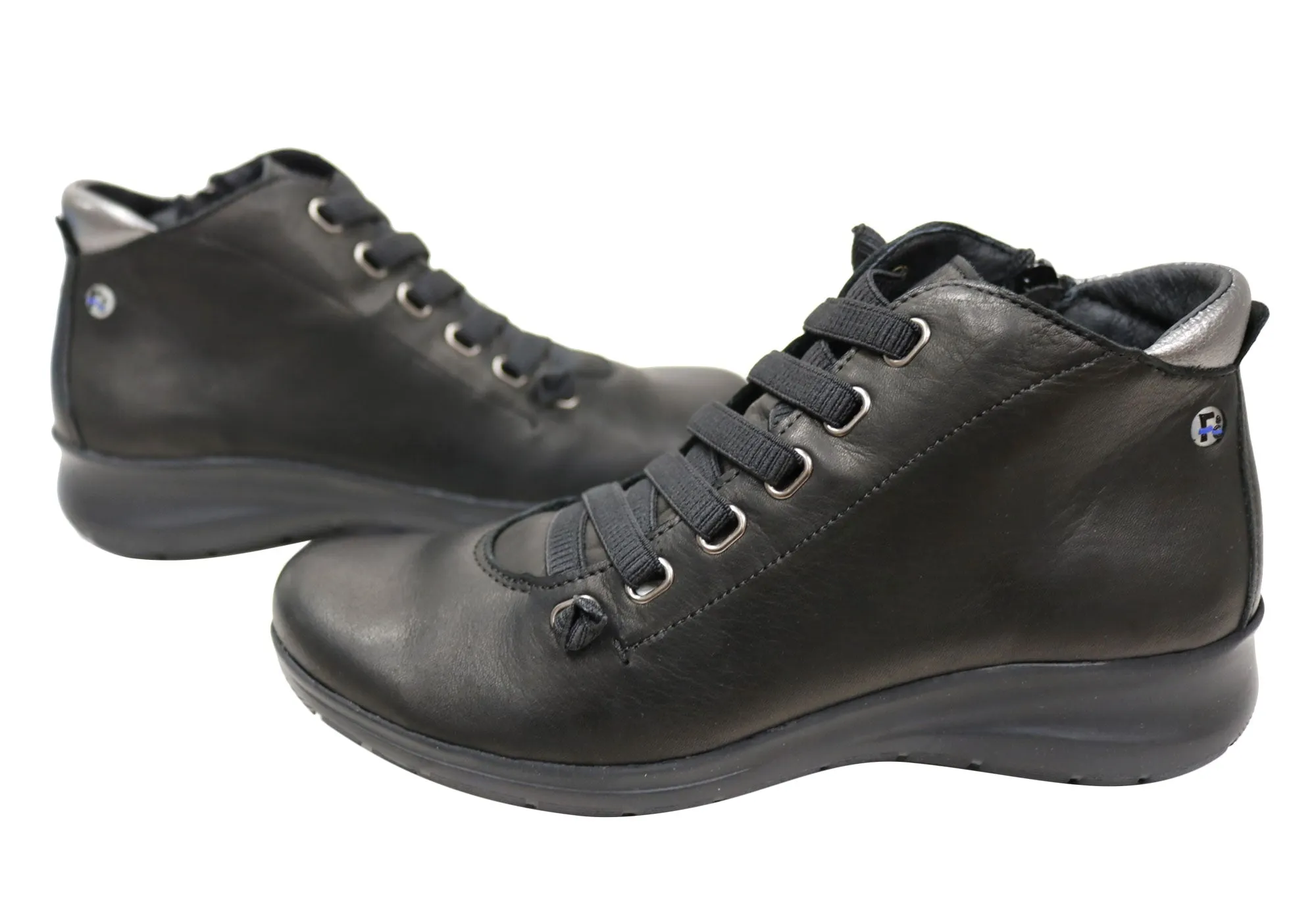 Flex & Go Cosmo Womens Comfort Leather Ankle Boots Made In Portugal