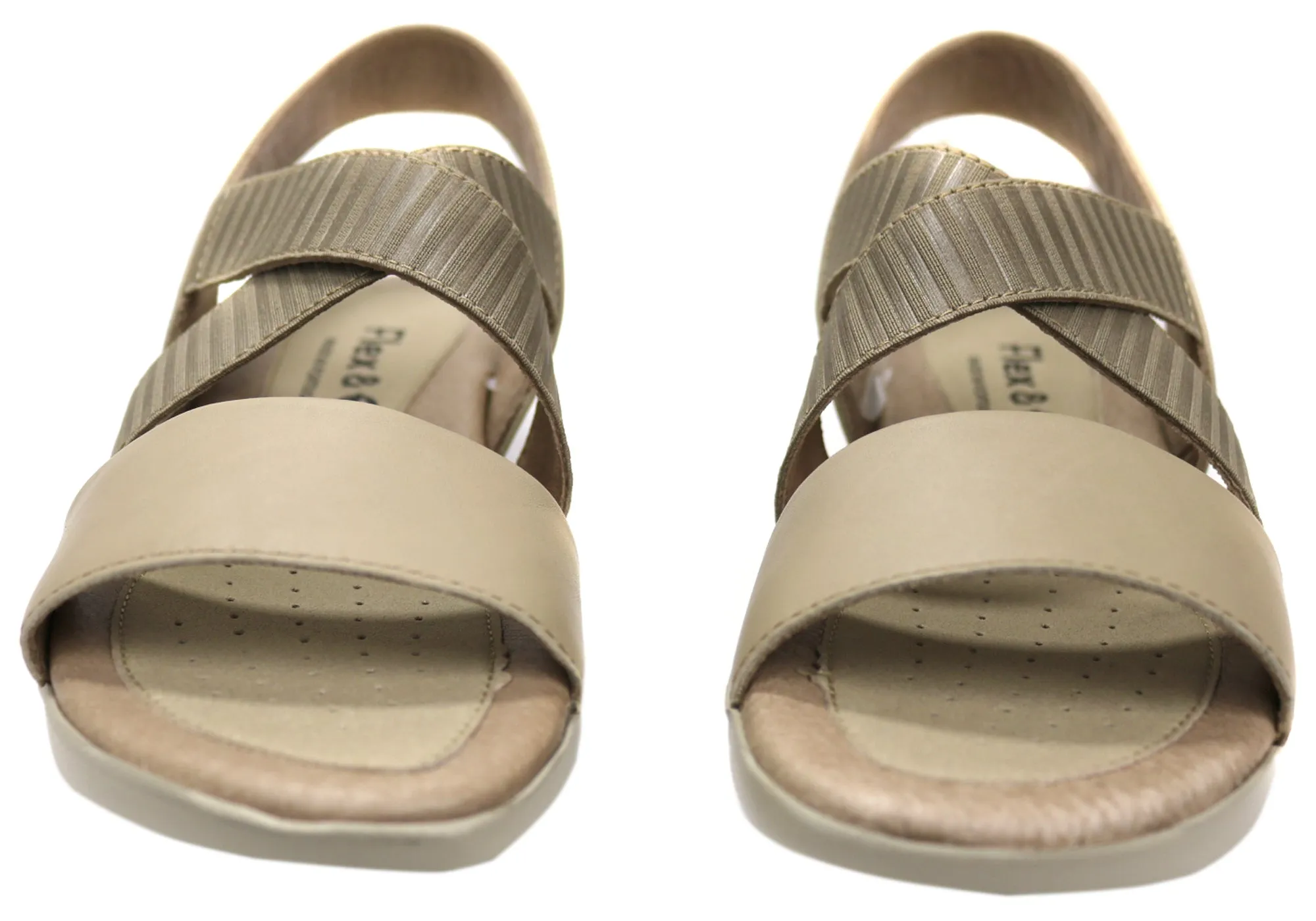 Flex & Go Dory Womens Comfort Leather Sandals Shoes Made In Portugal