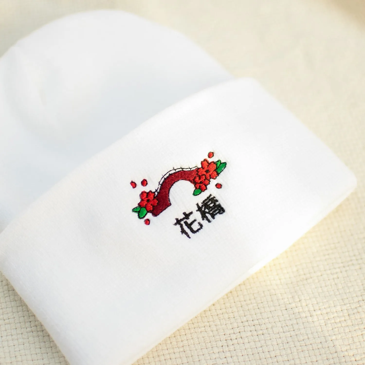 Flower Bridge Embroidered Beanie