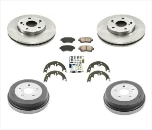 Frt Brake Rotors Pads Rear Drums Shoes For 00 01 Camry 2.4L LE Base 15 Inch Rims