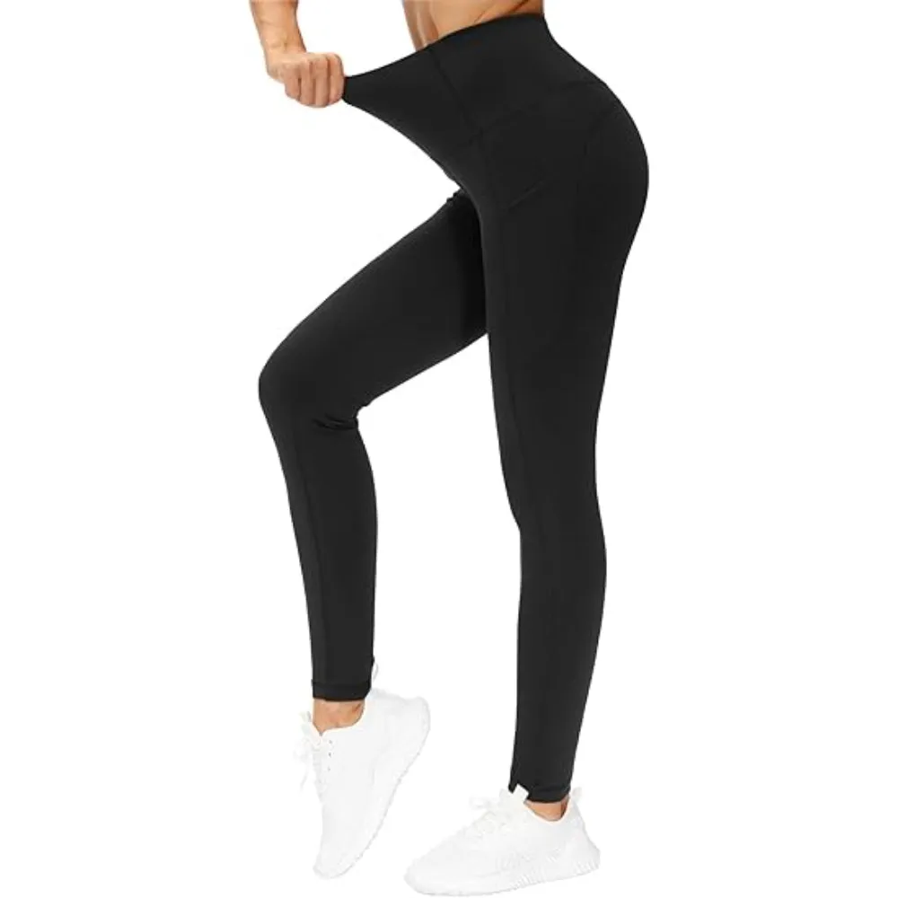 Full Length Yoga Leggings With Side Pockets For Workout