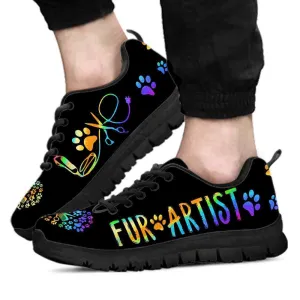 Fur Artist Love Heart Sneakers Shoes, Dog Print Shoes, Best Running Shoes, Unique Gifts For Dog Lovers