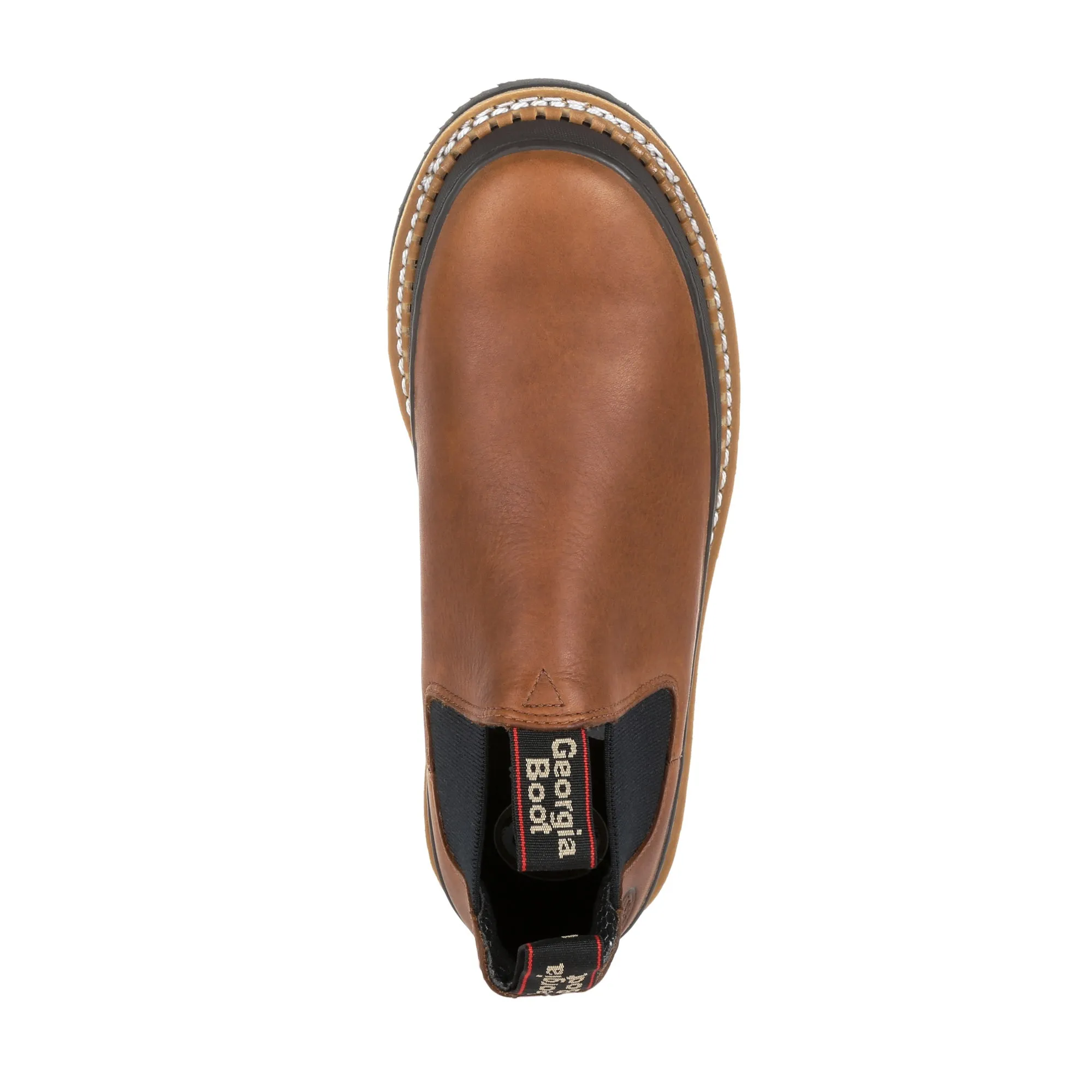 Georgia Mens Brown Leather Revamp Romeo Slip-On Shoes