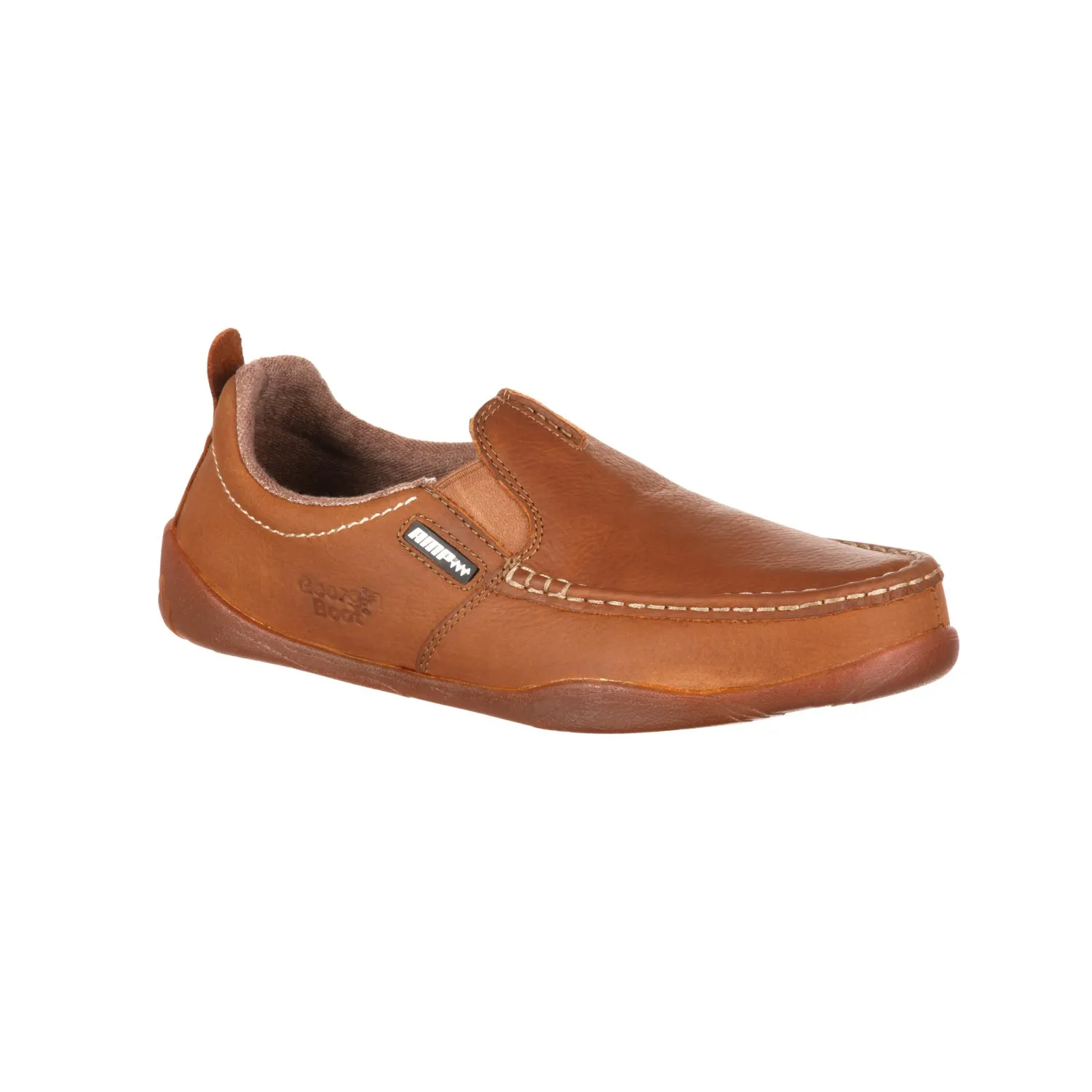 Georgia Mens Tan Leather Cedar Falls Moc Slip-On Shoes