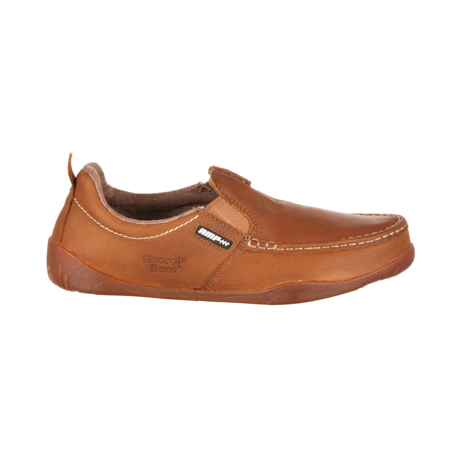 Georgia Mens Tan Leather Cedar Falls Moc Slip-On Shoes