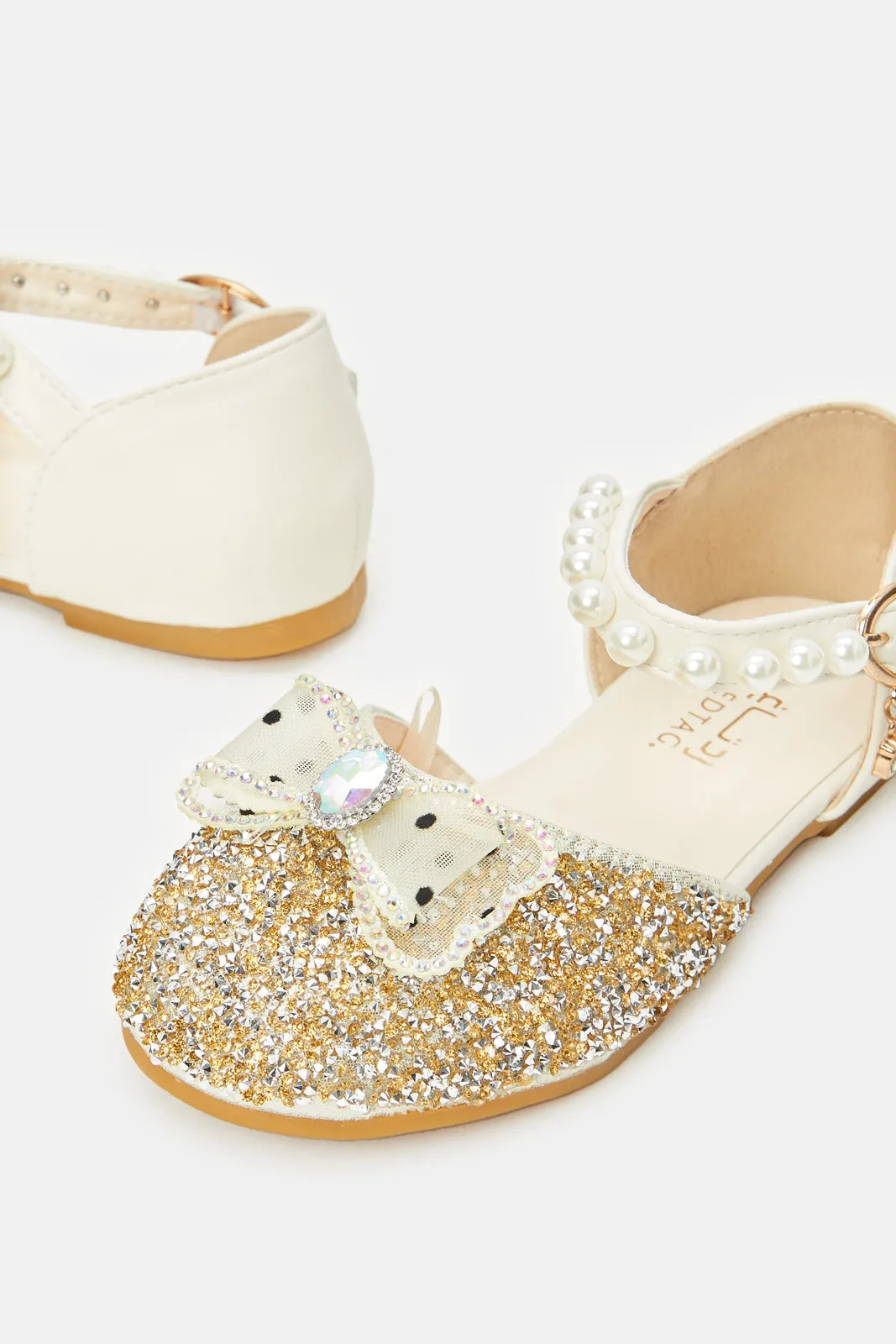 Girls Gold Glitter Sandals