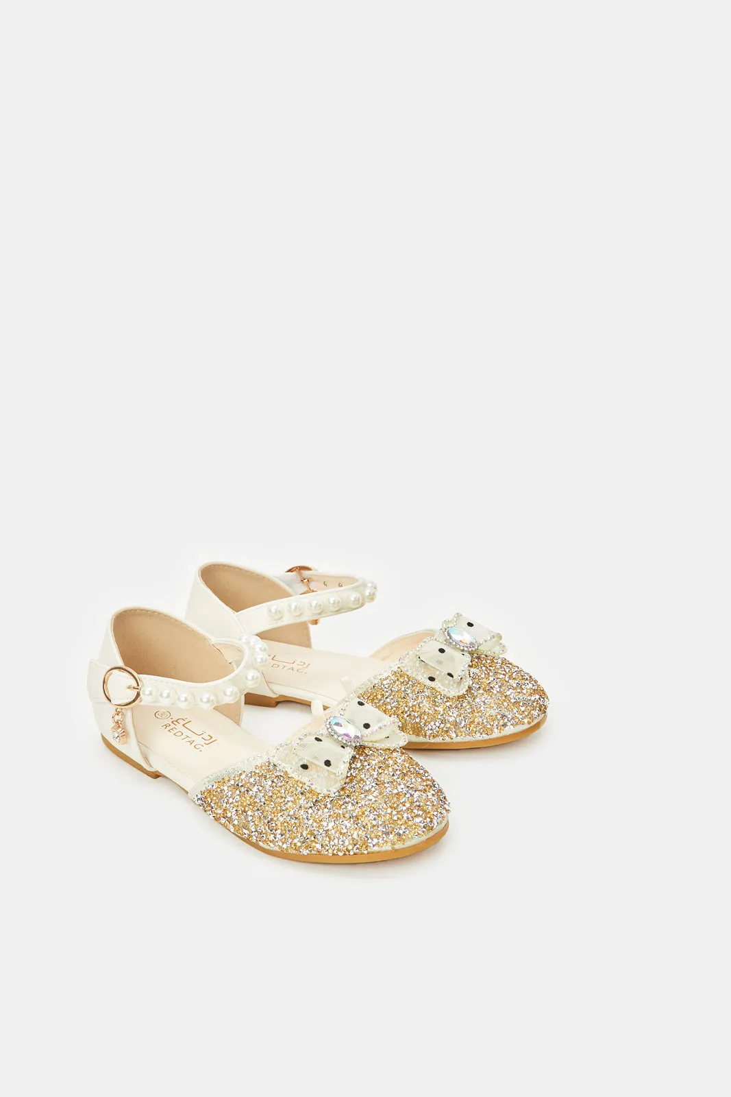 Girls Gold Glitter Sandals