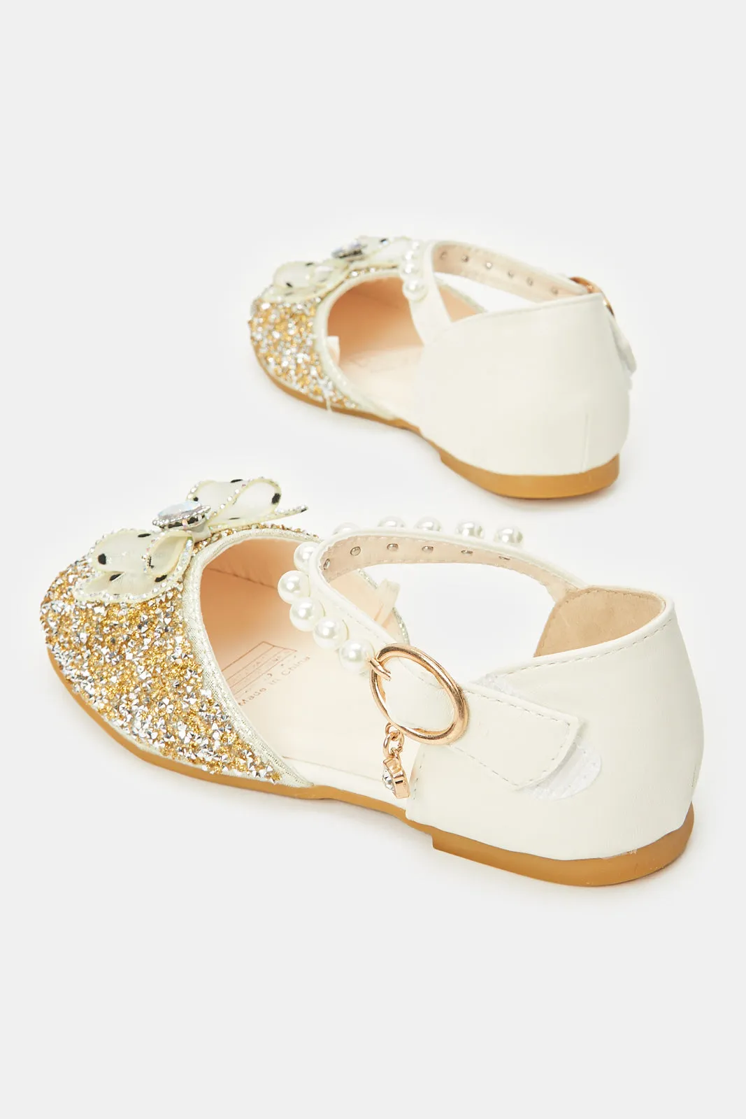 Girls Gold Glitter Sandals