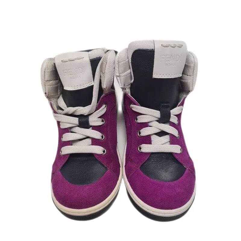 Girls Purple Hi-Top Boots