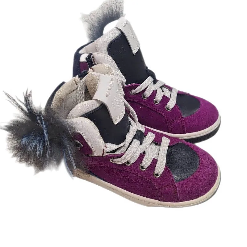 Girls Purple Hi-Top Boots