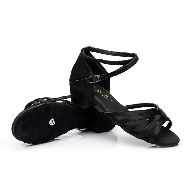 Girls  Satin  Heels Latin With Buckle Dance Shoes/Ballroom Shoes