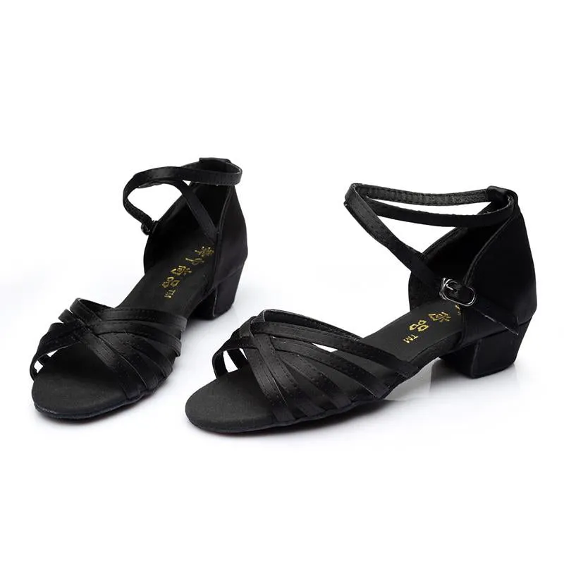 Girls  Satin  Heels Latin With Buckle Dance Shoes/Ballroom Shoes