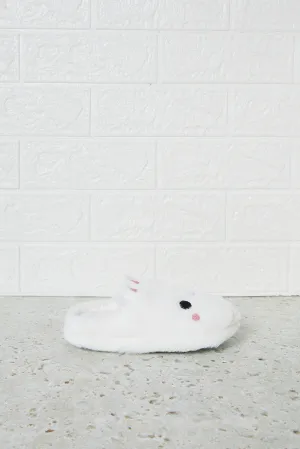 Girls White Bunny Slipper