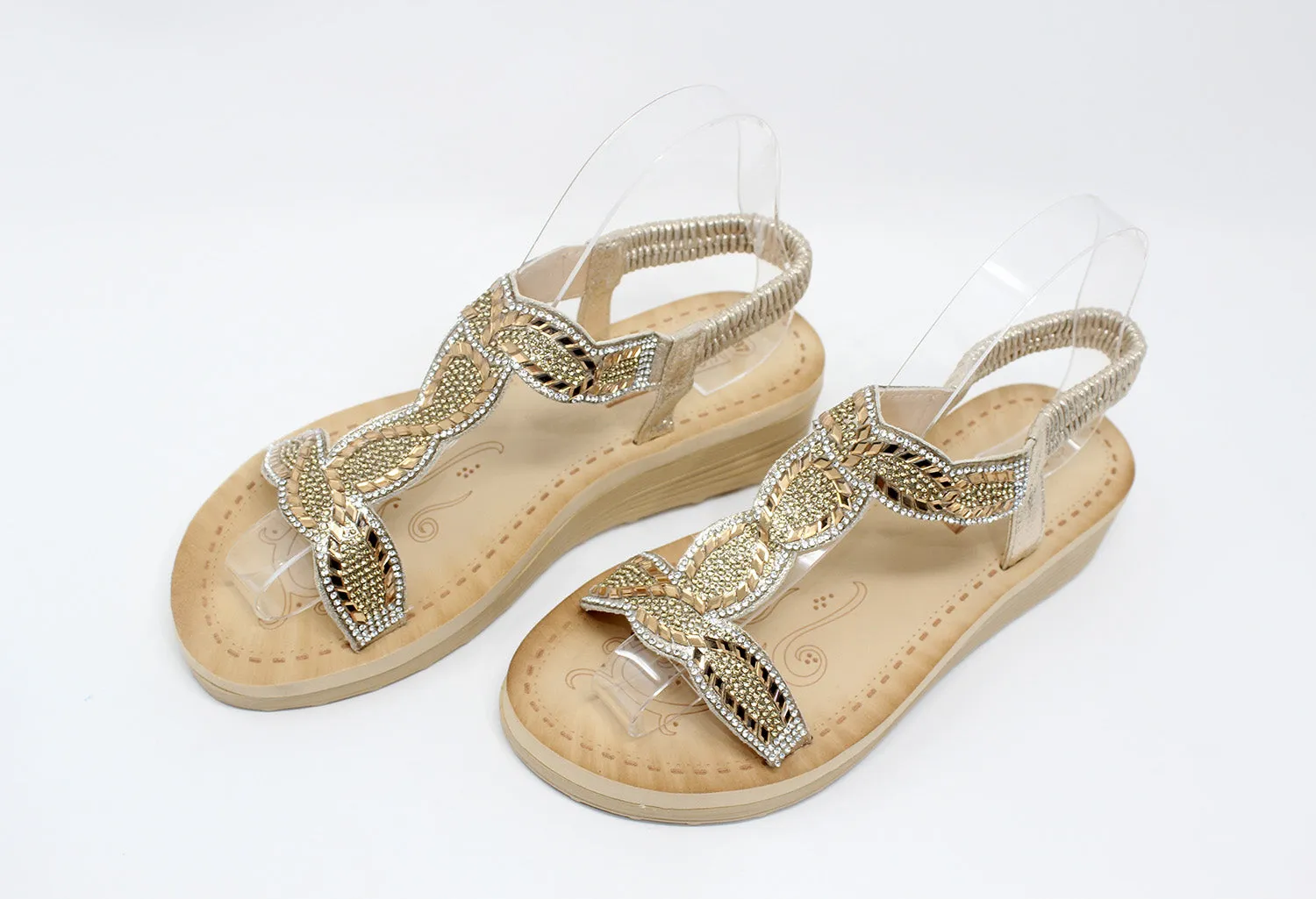 Gold Diamante Glittered Sandal