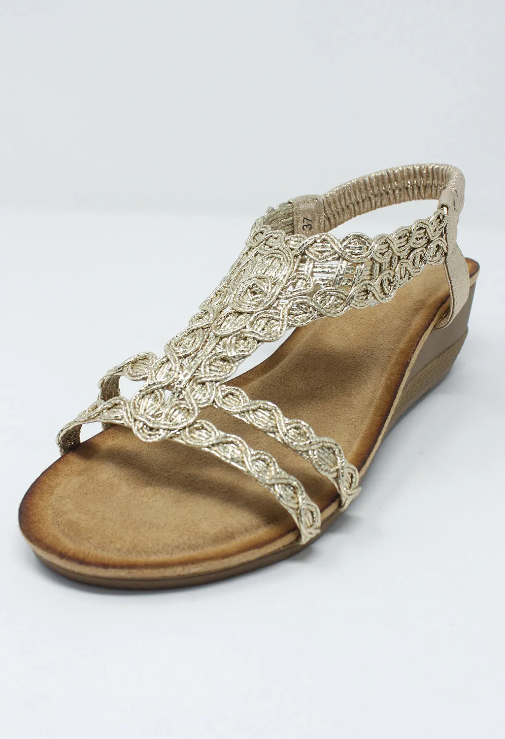 Gold Wedge Sandal-1