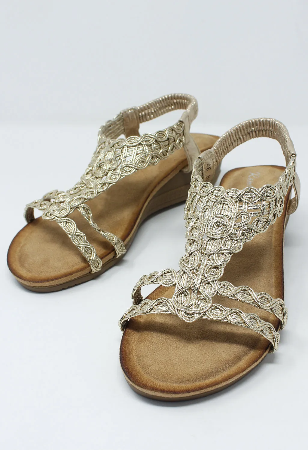 Gold Wedge Sandal-1