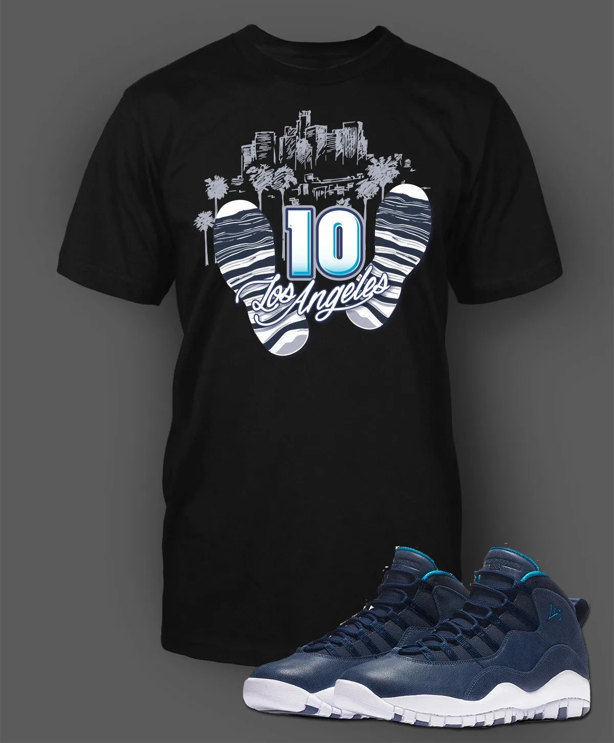 Graphic T Shirt To Match Retro Air Jordan 10 LA Shoe