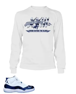 Graphic T Shirt to Match Retro Air Jordan 11 UNC Shoe