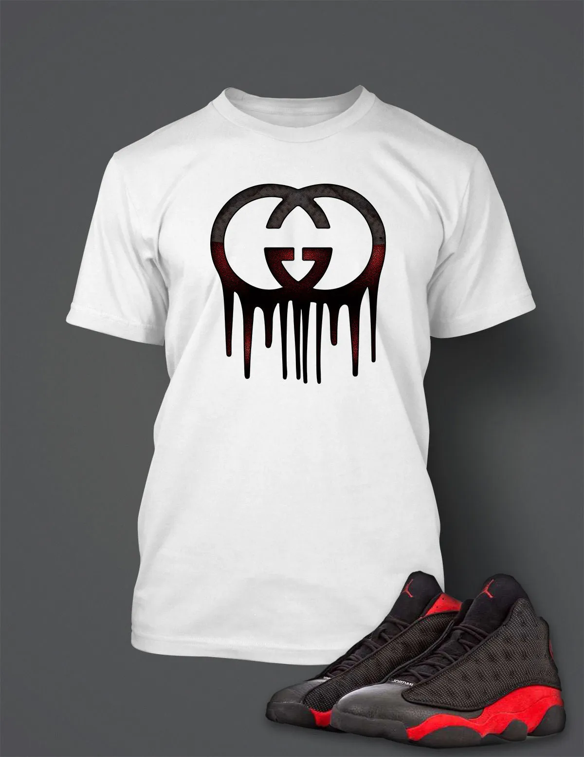 Graphic T Shirt to Match Retro Air Jordan 13 Bred Shoe