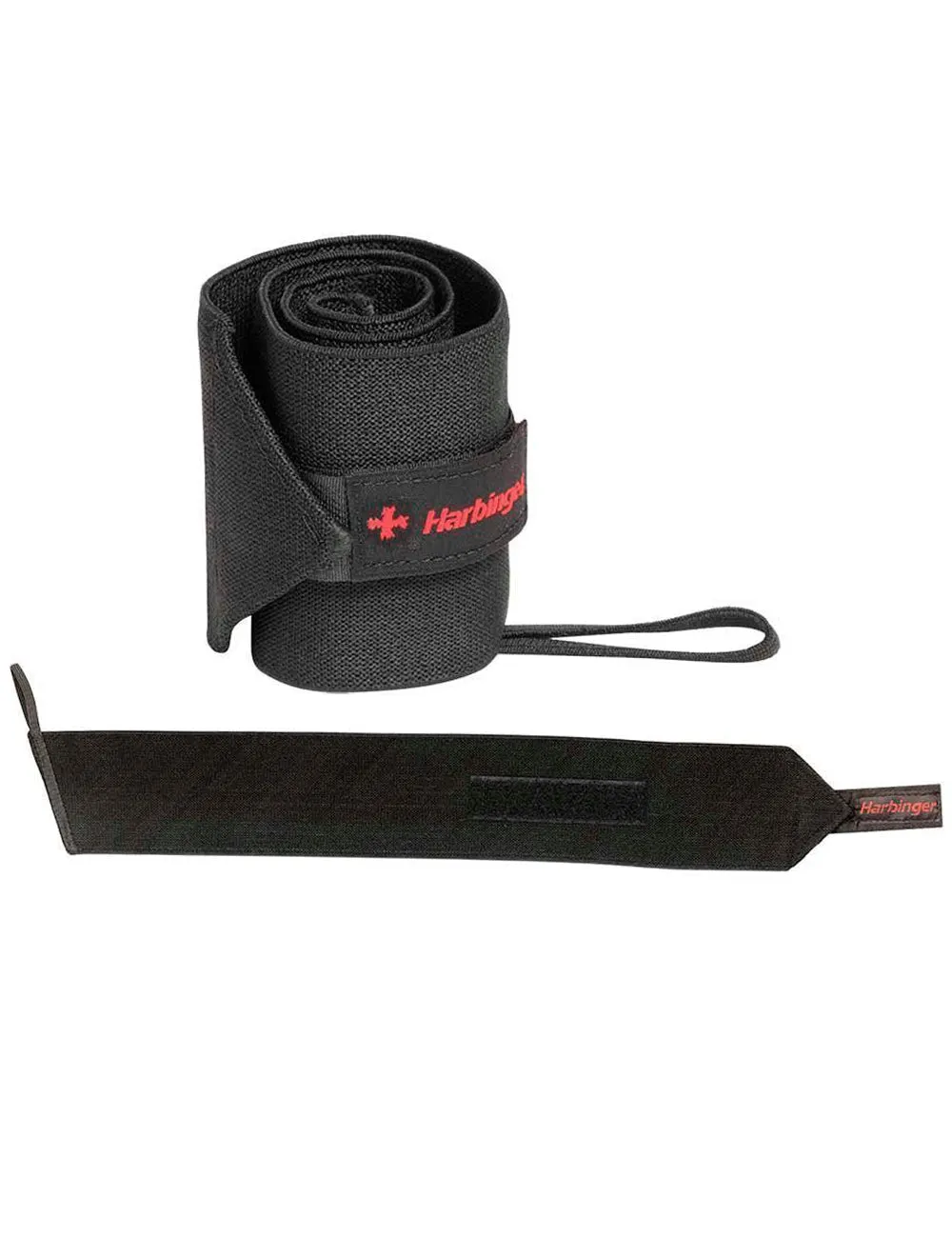 Harbinger Pro 20-Inch WristWraps with Thumb Loop for Weightlifting | Color Black | Pair