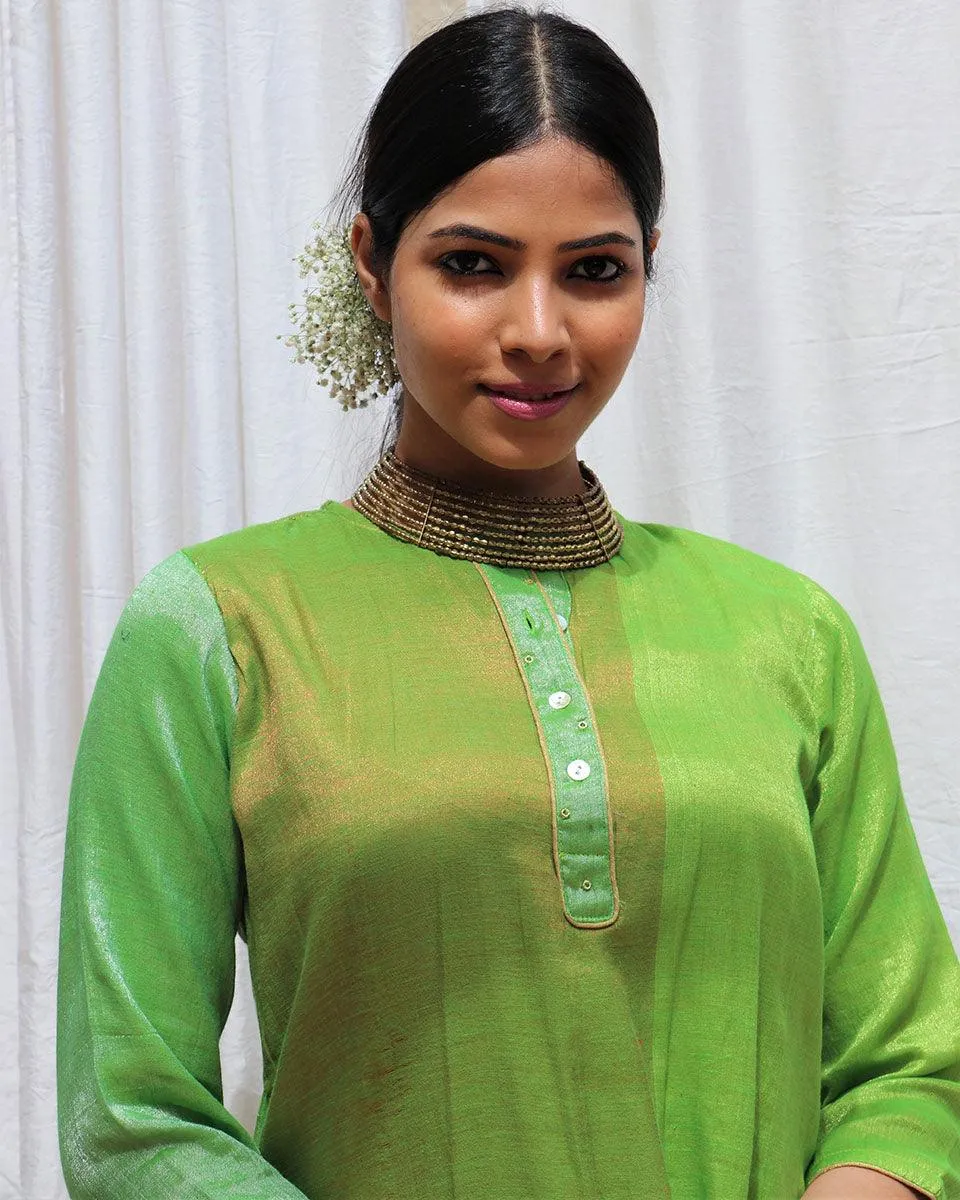 Heera Handwoven Cotton Zari Kurta Set - Zari