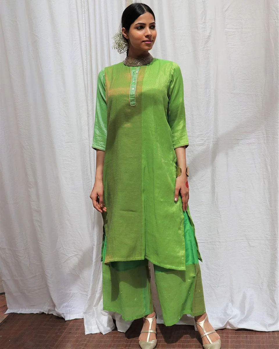 Heera Handwoven Cotton Zari Kurta Set - Zari