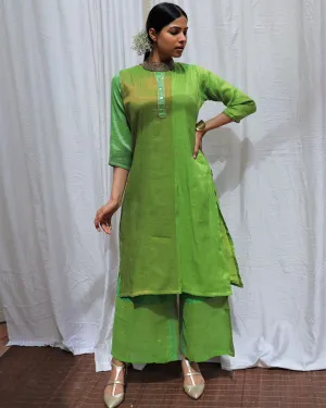 Heera Handwoven Cotton Zari Kurta Set - Zari