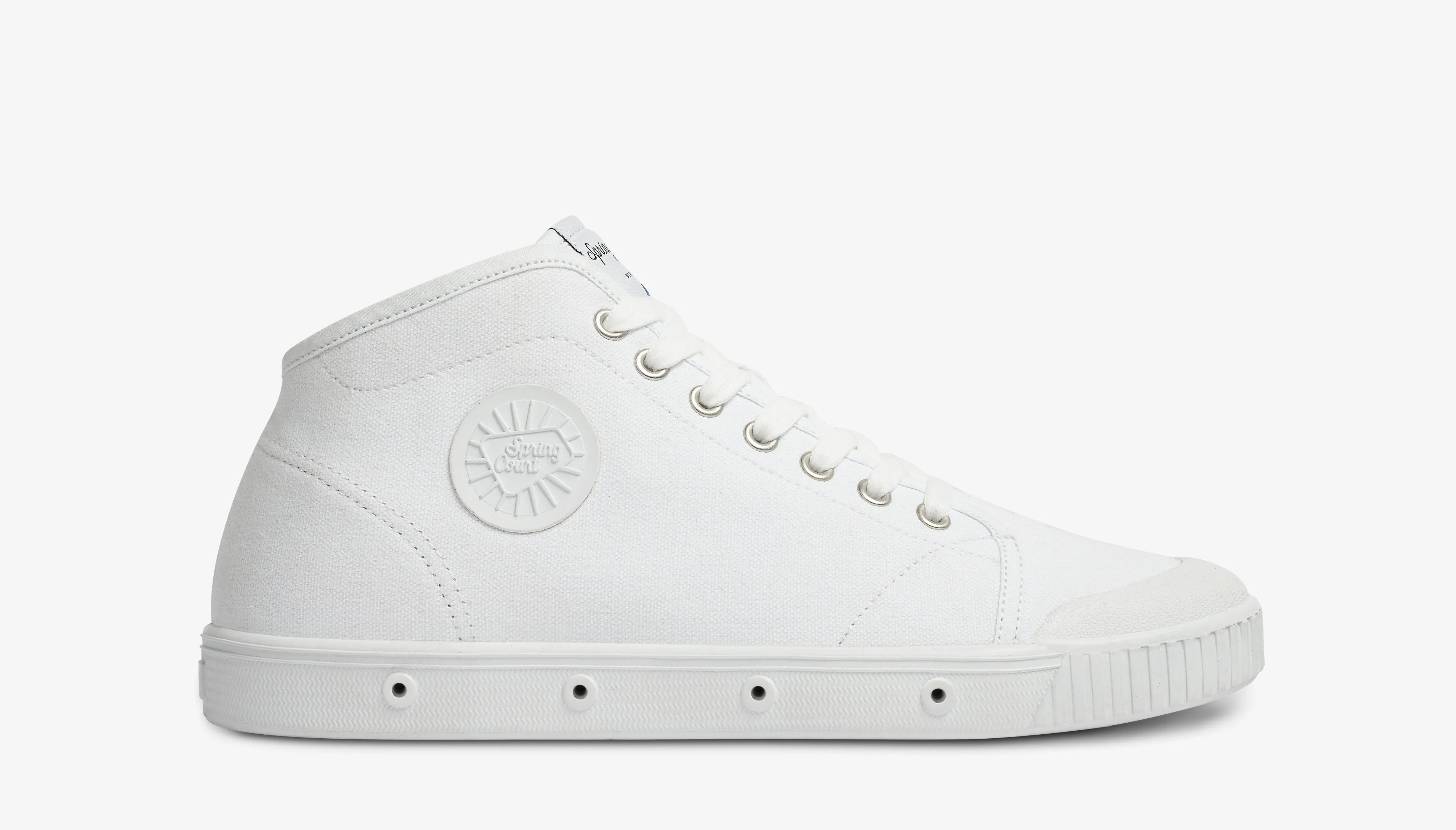 High Top Canvas Trainers in White