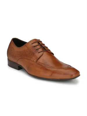 HITZN_19 Men's Tan Leather Formal  Lace-Up Shoes