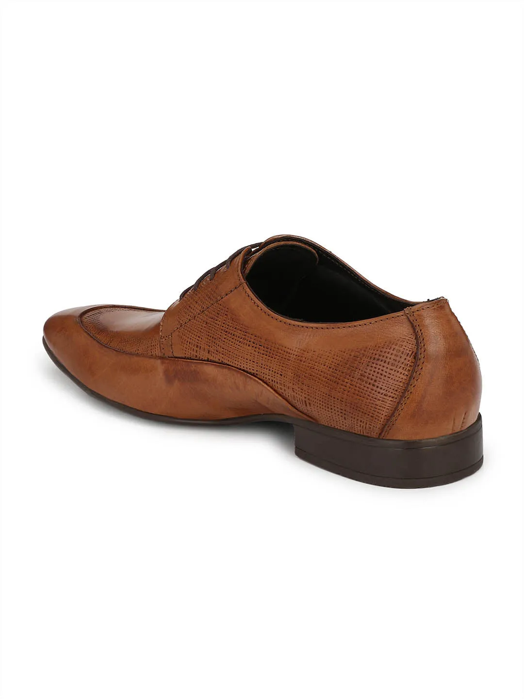 HITZN_19 Men's Tan Leather Formal  Lace-Up Shoes