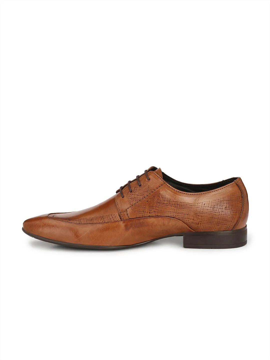 HITZN_19 Men's Tan Leather Formal  Lace-Up Shoes