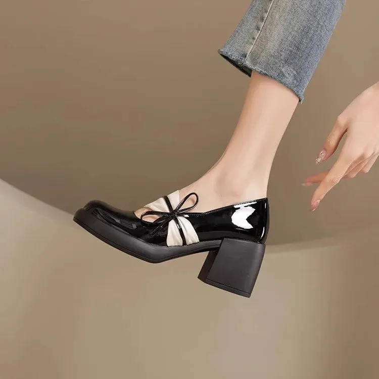 Hnzxzm New Mary Jane Women's Shoes Spring and Autumn Anti-slip Wear Soft Ladies Platform Shoes Fashion Sexy Women's High Heels