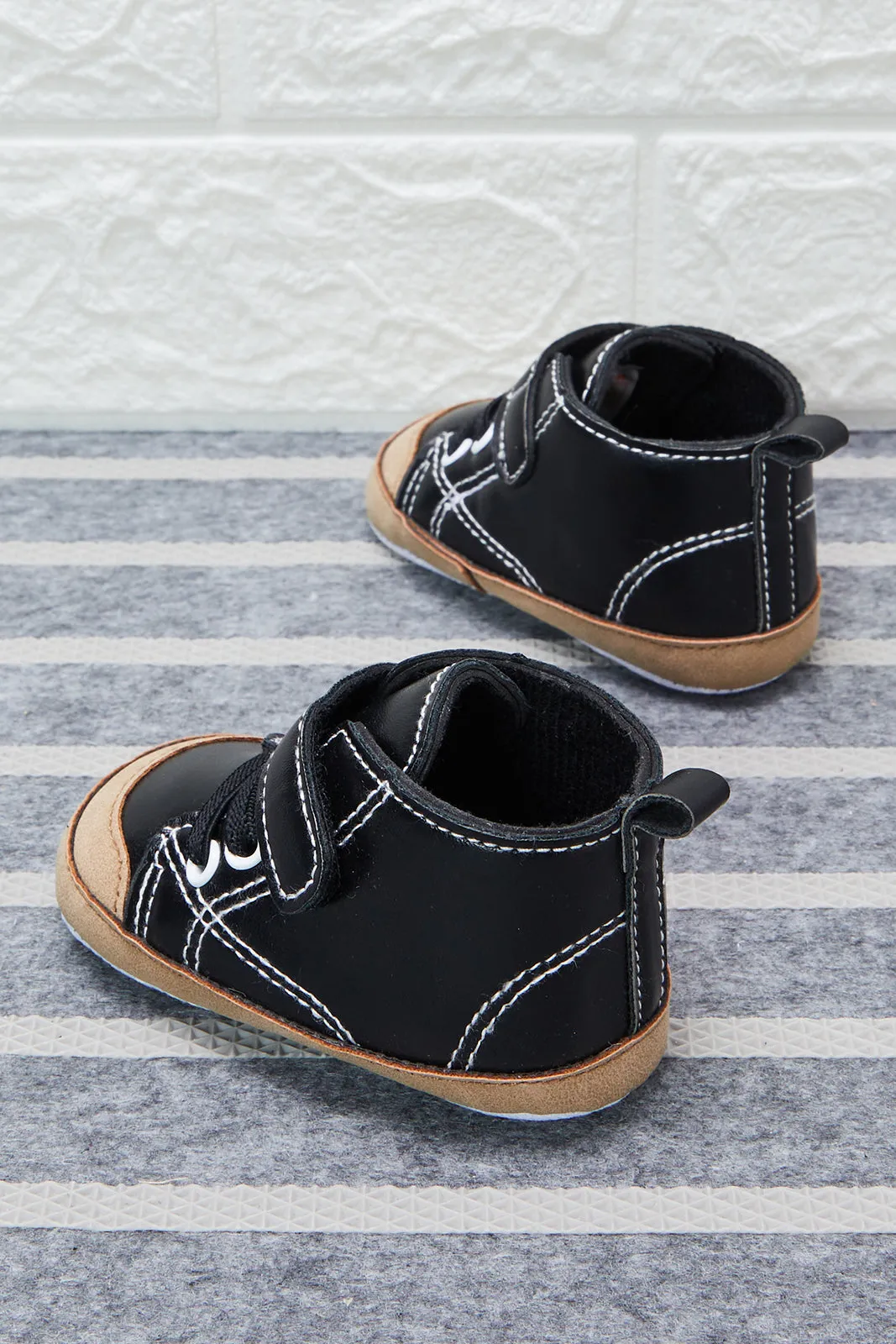 Infants Black High-Cut Pram Shoe