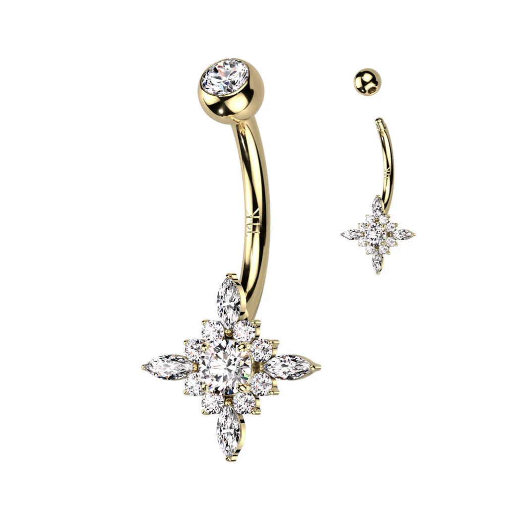 Joya Cluster Belly Ring in 14K Gold