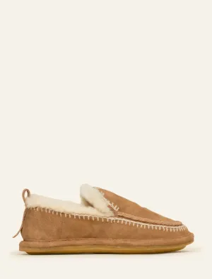 Jude Crochet Sheepskin Slipper Mustard Suede Natural