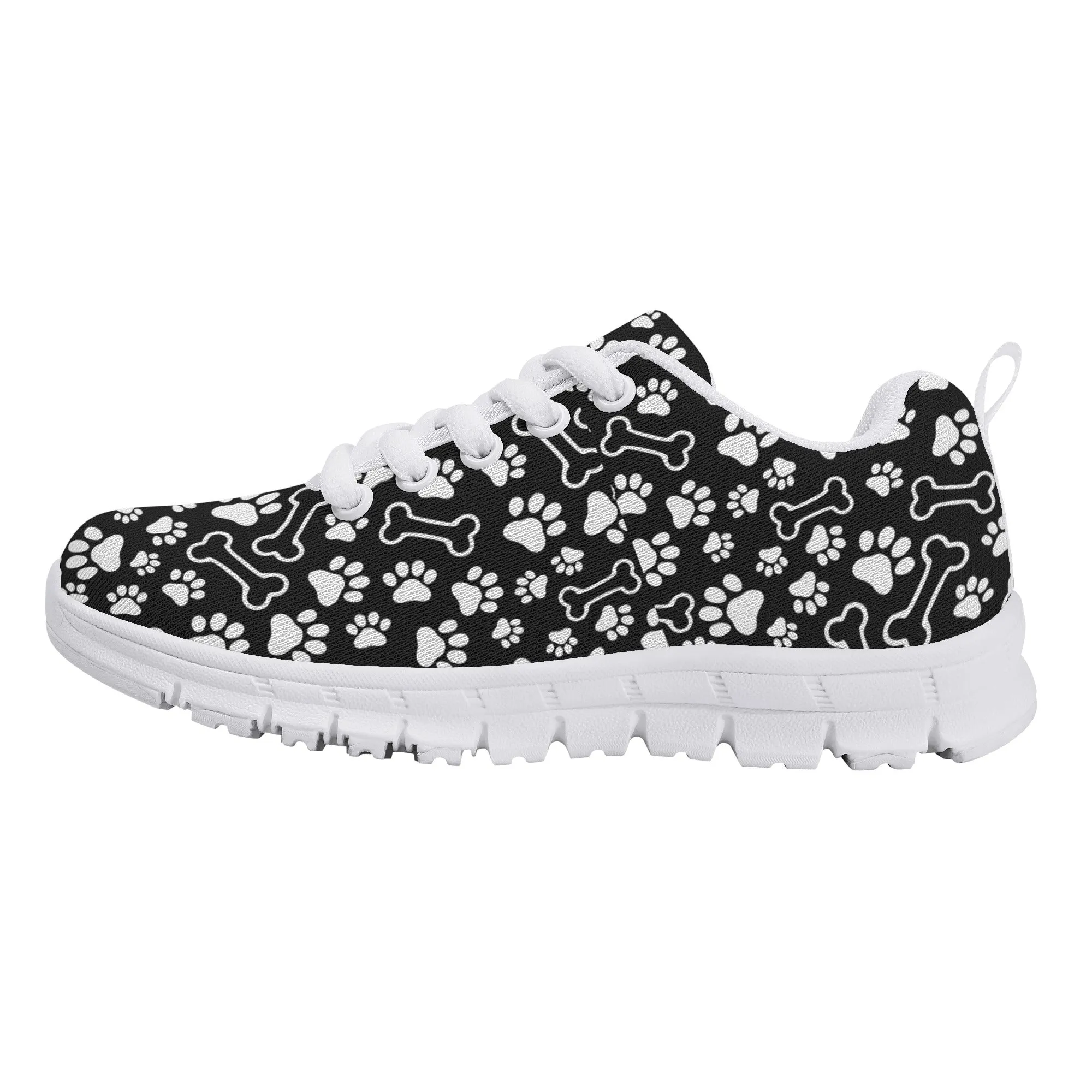 Kids Running Shoes | Back to School Kids Sneakers | Unisex Children's Running Trainers | Paw and Bone Pattern